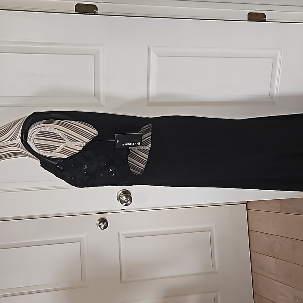 ENFOCUS STUDIO Women Black Sequin Ribben Gown Size 12 - Picture 7 of 14